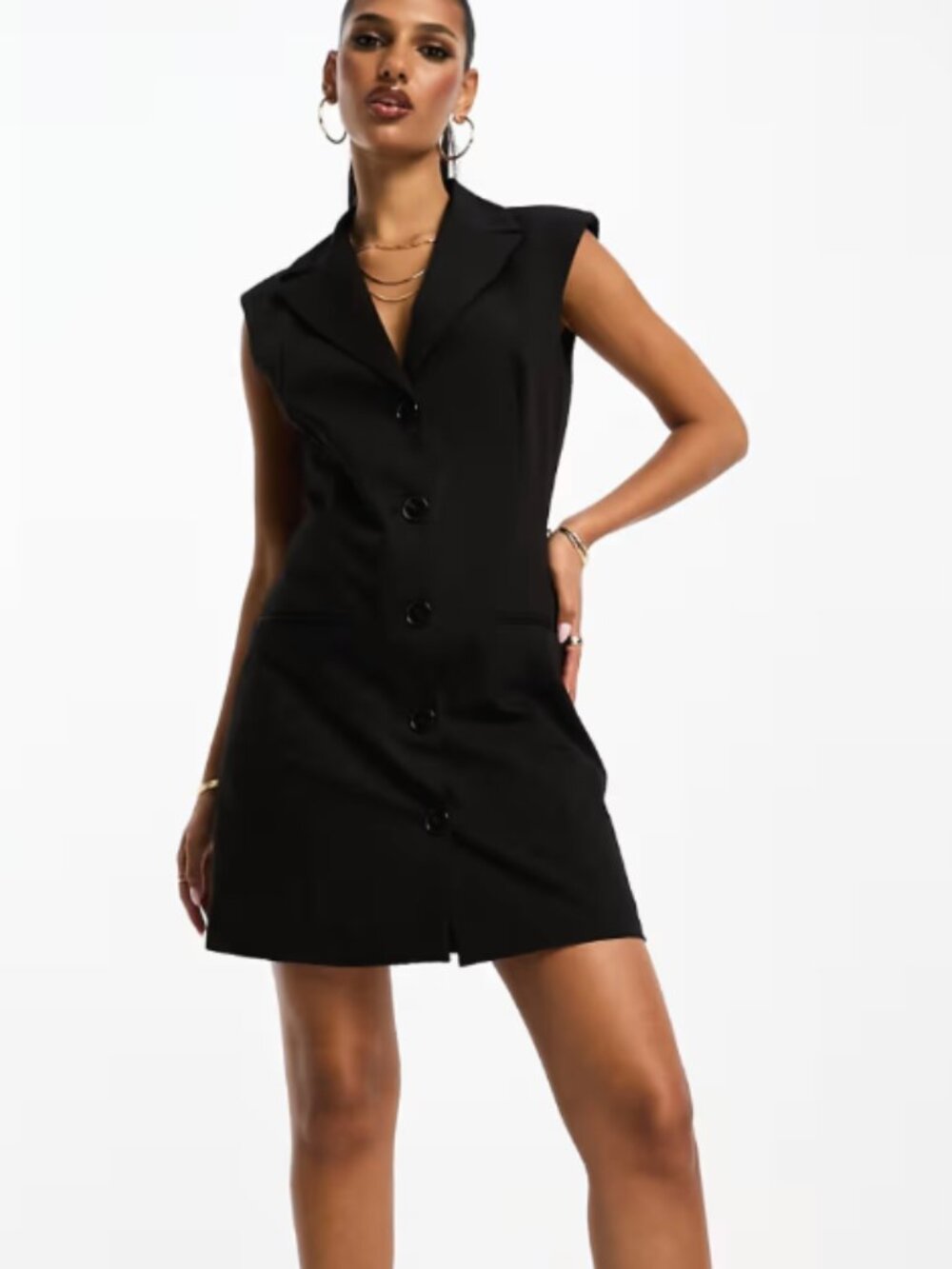 Mango Black Tailored Sleeveless Blazer Dress - Picture 2 of 8